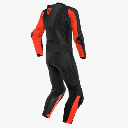 Dainese Laguna Seca 5 Perf. Leather Suit Black Fluro-Red